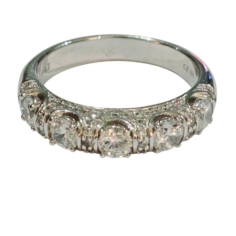 BELLA LUCE White CZ Band Rhodium Over 925 Ring 10 NWT BJQ420